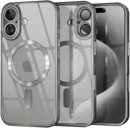 Etui Supero TPU Plating z MagSafe do iPhone 16, srebrne