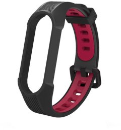 Pasek Silicone Armour do Xiaomi Mi Band 5/6, czerwono-czarny