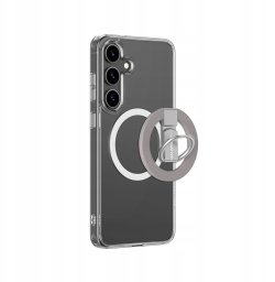 Etui silikonowe AMAZINGTHING Minimal Mag Case z pierścieniem magnetycznym i ringiem magnetycznym do Samsung Galaxy S25 - przezroczyste