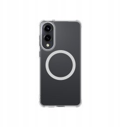 Etui silikonowe AMAZINGTHING Minimal Mag Case z pierścieniem magnetycznym do Samsung Galaxy S25 Edge - przezroczyste