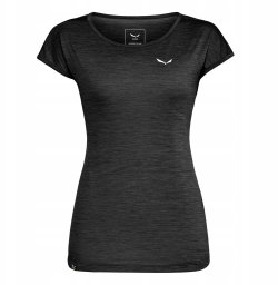Koszulka Puez Melange Dry SS Tee Women Black Out Melange 36 (S) Salewa