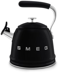 Czajnik tradycyjny z gwizdkiem Smeg WKF01BL Czarny   Styl Retro, 1,7L