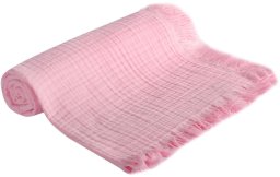 UVIE Kocyk dziecięcy bawełniany Muślinowy 4-warstwowy 105x125cm różowy