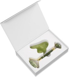 Žalio nefrito akmens veido masažuoklio ir Gua Sha rinkinys Amalfis