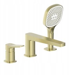4525-210-31 / KFA / MALAGA /  BATERIA WANNOWA , 3-OTWOROWA , STOJĄCA, PVD BRUSHED LIGHT GOLD /