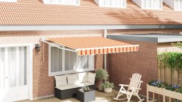 VidaXL Automatyczna chowana markiza Żółto-pomarańczowa 350x250 cm