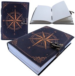 Notes Skórzany Róża Wiatrów Retro  Prezent dla żeglarza - AH09