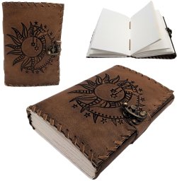 Notes Skórzany Retro 200 stron Słońce i Księżyc 200 stron - AH05