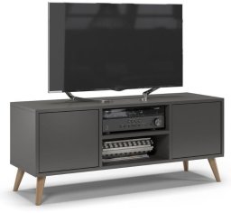 Szafka rtv, skandynawski styl, SKAND, 120x40x50 cm, grafit, mat | TYLETEGOTU