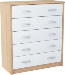 Komoda z szufladami, Classic, 74x35x85 cm, dąb sonoma, biel, mat | TYLETEGOTU