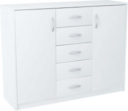 Komoda z szufladami do sypialni, Classic, 110x35x85 cm, biel, mat  | TYLETEGOTU
