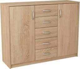 Komoda z szufladami do sypialni, Classic, 110x35x85 cm, dąb sonoma, mat | TYLETEGOTU
