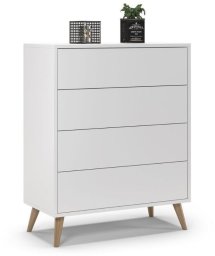 Komoda do salonu, sypialni, SKAND, 80x40x100 cm, biel, mat