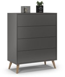 Komoda do salonu, sypialni, SKAND, 80x40x100 cm, grafit, mat