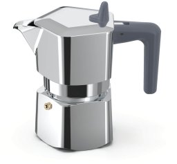 Kawiarka Pezzetti Pentaexpress 1 filiżanka  srebrna elegancja z aluminium