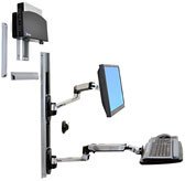 Ergotron LX - Befestigungskit (CPU-Halter, Maushalterung, 2 Schienenabdeckungen, Tastaturarm, 2 Kabelkanale, Handgelenkkissen, Wandschiene 10", Wandschiene 34", Display-Befestigung, Mauspad) - fur LCD-Display / PC-Ausrustung - kleiner CPU-Halter - Sc