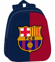 Plecak przedszkolny dla chłopca piłkarski duży kasztanowy FC Barcelona 3D
