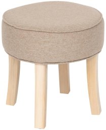 Miękki stołek tapicerowany ADRIEL taboret do toaletki, Ø 35 cm
