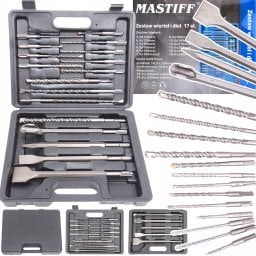 WIERTŁA I DŁUTA DO BETONU 17 EL SDS PLUS WIERTŁO ZESTAW WIERTEŁ I DŁUT