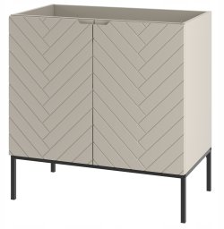 Kaszmirowa ryflowana szafka pod umywalkę 80 cm ASPEN-08 czarne nóżki