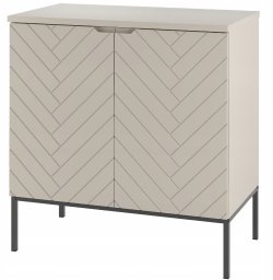 Kaszmirowa ryflowana szafka z blatem 80 cm ASPEN-09 czarne nóżki