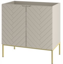 Kaszmirowa ryflowana szafka pod umywalkę 80 cm ASPEN-08 złote nóżki