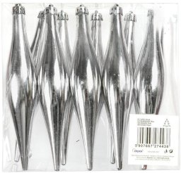 Sople w PVC srebrne 15cm 10szt