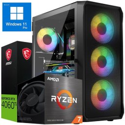 Komputer Gamingowy ALTREO Ryzen 7 5700 | RTX 4060 TI | 32GB RAM | 1000GB SSD NVME | WINDOWS 11 PRO, Ilość pamięci ram [gb] - 16gb, Pojemność dysku ssd