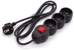 Listwa zasilająca DPM PP15 + wyłącznik 3-GN 1.5m czarna