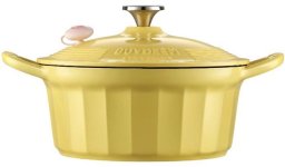 BUYDEEM Emaliowane naczynie żeliwne 3,9L, model CP551, kolor Mellow Yellow