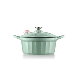 BUYDEEM Emaliowane naczynie żeliwne 3,9L, model CP551, kolor Cozy Greenish