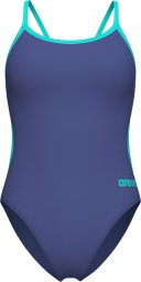 Damski Strój Kąpielowy Women's Swimsuit Lace Back Solid  dress blues rozmiar 32