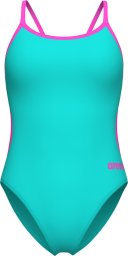 Damski Strój Kąpielowy Women's Swimsuit Lace Back Solid  dress blues rozmiar 40