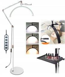Lampa LED Kosmetyczna Bezcieniowa Wysoka Moon do Makijażu Paznokci Rzęs 24W / GX490 / Biały