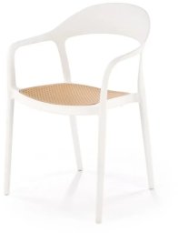 Krzesło K530 białe/beżowe z tworzywa PVC HALMAR