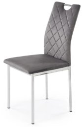Krzesło tapicerowane K578 VELVET szare HALMAR