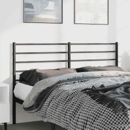 vidaXL Metalowe wezgłowie, czarne, 135 cm
