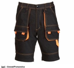 ASKS - BRIXTON SPARK SPODNIE KRÓTKIE 100% BAWEŁNA, BAWEŁNA (100%), 300G/M2, - granat/pomarańcz 54