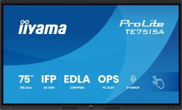 iiyama TE7515A-B1AG signage display Płaski panel Digital Signage 189,2 cm (74.5") Wi-Fi 550 cd/m 4K Ultra HD Czarny Ekran dotykowy Procesor wbudowany Android