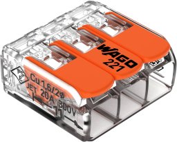 Złączka Wago 3-torowa, model: 221-413, od 0,20-4,00mm?, 10 szt