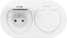 Orno Gniazdo elektryczne podwójne owalne IP55 2x2P+Z (French) białe