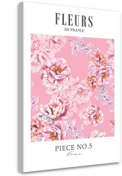 Feeby obraz na płótnie Różowe kwiaty piwonii Shabby Chic 40x60 medium