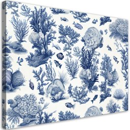 Feeby obraz na płótnie do łazienki zwierzęta i rośliny morskie 120x80 xxl