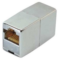Verbinder Westernkupplung RJ45-RJ45 (8/8) metallisiert(VF v.5)