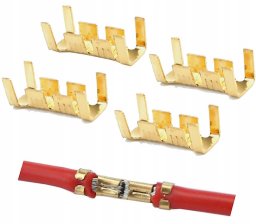 4x Złącze zaciskane zimne 1.5mm2 kablowe samochodowe złote
