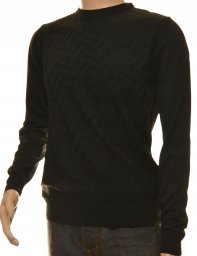Sweter sweterek męski czarny z kaszmirem M 550