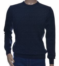 Sweter męski z bawełny elegancki bawełniany granatowy 100% bawełna 2XL XXL