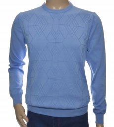 Sweter męski z bawełny elegancki bawełniany błękitny 100% bawełna 3XL XXXL