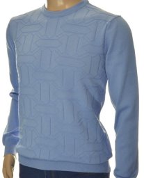 Sweter męski z bawełny elegancki bawełniany błękitny 100% bawełna 3XL XXXL