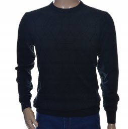 Sweter męski z bawełny elegancki bawełniany czarny 100% bawełna XL